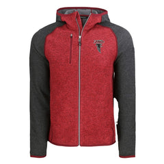 Atlanta Falcons Cutter & Buck Mainsail Hoodie Raglan Full-Zip Jacket - Heather Red Hoodies