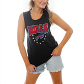 Buffalo Bills Gameday Couture Women's Baby You're A Star Racerback Scoop Neck Tapered Tank Top - Black Tops