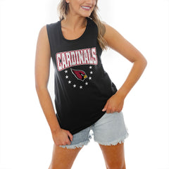 Arizona Cardinals Gameday Couture Women's Baby You're A Star Racerback Scoop Neck Tapered Tank Top - Black Tops