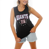 New York Giants Gameday Couture Women's Baby You're A Star Racerback Scoop Neck Tapered Tank Top - Black Tops