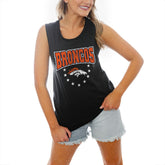 Denver Broncos Gameday Couture Women's Baby You're A Star Racerback Scoop Neck Tapered Tank Top - Black Tops