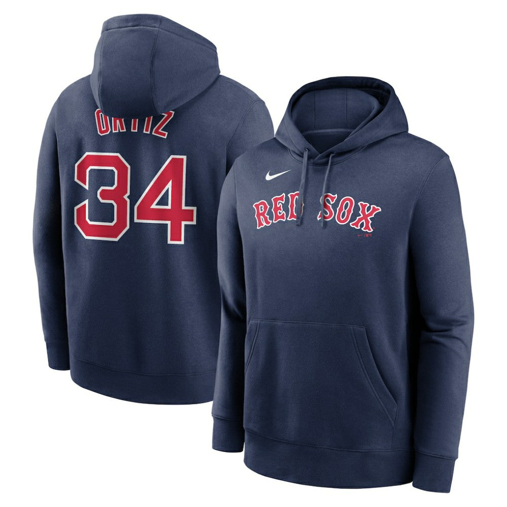 David Ortiz Boston Red Sox Nike Player Name & Number Club Pullover Hoodie - Navy Hoodies