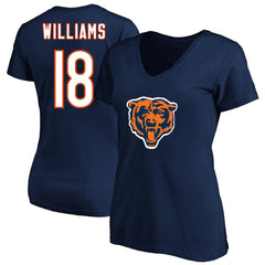 Caleb Williams Chicago Bears Women's Plus Size Fair Catch Name & Number Scoop Neck T-Shirt - Navy T-shirts