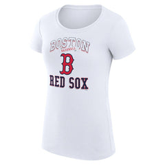 Boston Red Sox G-III 4Her by Carl Banks Women's Super-Slim Fit Lightweight Team Logo Graphic T-Shirt - White T-shirts