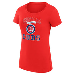 Chicago Cubs G-III 4Her by Carl Banks Women's Super-Slim Fit Lightweight Team Logo Graphic T-Shirt - Red T-shirts