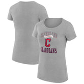 Cleveland Guardians G-III 4Her by Carl Banks Women's Super-Slim Fit Lightweight Team Logo Graphic T-Shirt - Heather Gray T-shirts