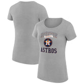 Houston Astros G-III 4Her by Carl Banks Women's Super-Slim Fit Lightweight Team Logo Graphic T-Shirt - Heather Gray T-shirts