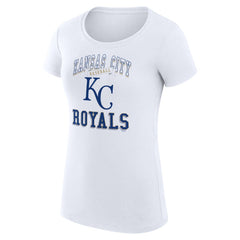 Kansas City Royals G-III 4Her by Carl Banks Women's Super-Slim Fit Lightweight Team Logo Graphic T-Shirt - White T-shirts