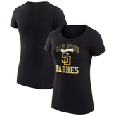 San Diego Padres G-III 4Her by Carl Banks Women's Super-Slim Fit Lightweight Team Logo Graphic T-Shirt - Black T-shirts