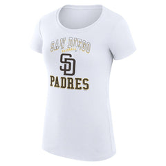 San Diego Padres G-III 4Her by Carl Banks Women's Super-Slim Fit Lightweight Team Logo Graphic T-Shirt - White T-shirts