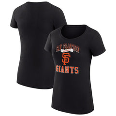 San Francisco Giants G-III 4Her by Carl Banks Women's Super-Slim Fit Lightweight Team Logo Graphic T-Shirt - Black T-shirts