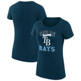Tampa Bay Rays G-III 4Her by Carl Banks Women's Super-Slim Fit Lightweight Team Logo Graphic T-Shirt - Navy T-shirts
