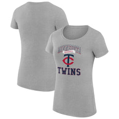 Minnesota Twins G-III 4Her by Carl Banks Women's Super-Slim Fit Lightweight Team Logo Graphic T-Shirt - Heather Gray T-shirts