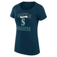 Seattle Mariners G-III 4Her by Carl Banks Women's Super-Slim Fit Lightweight Team Logo Graphic T-Shirt - Navy T-shirts