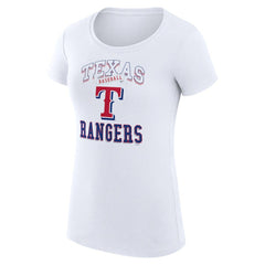 Texas Rangers G-III 4Her by Carl Banks Women's Super-Slim Fit Lightweight Team Logo Graphic T-Shirt - White T-shirts