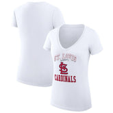 St. Louis Cardinals G-III 4Her by Carl Banks Women's Super-Slim Fit Lightweight Team Logo Graphic V-Neck T-Shirt - White T-shirts
