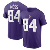 Randy Moss Minnesota Vikings Retired Player Name & Number T-Shirt - Purple T-shirts