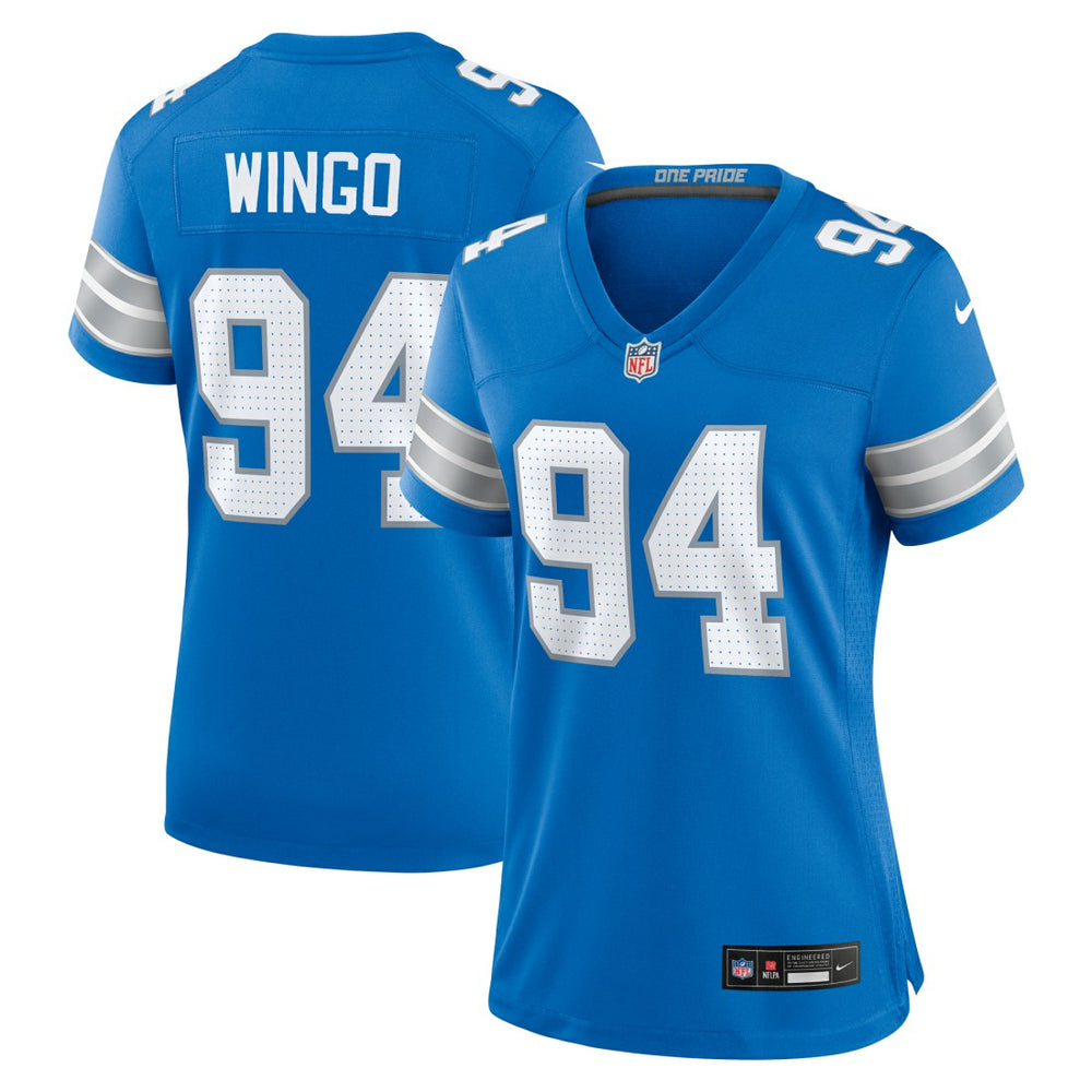 Mekhi Wingo Detroit Lions Women's Team Game Jersey - Blue Jerseys