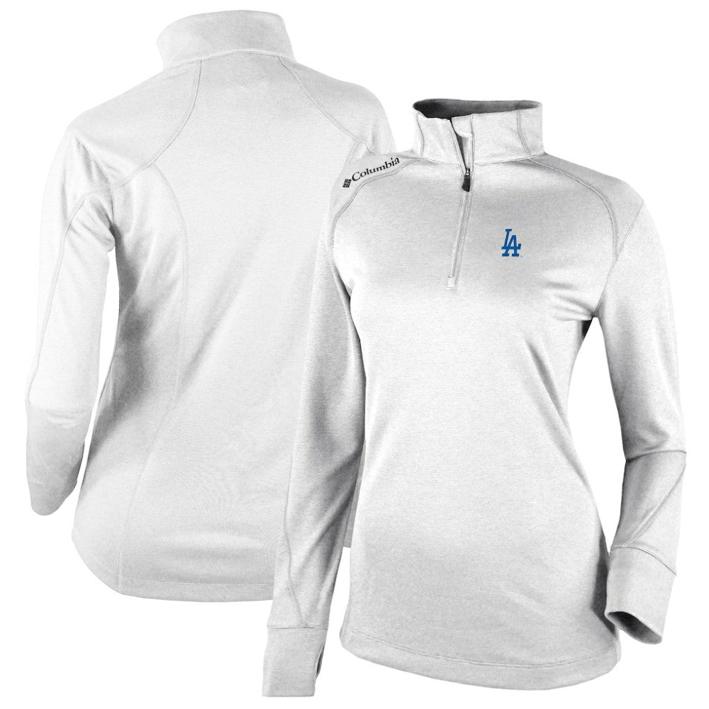 Los Angeles Dodgers Columbia Women's Cooperstown Collection Shotgun 2.0 Omni-Wick Quarter-Zip Top - White Tops