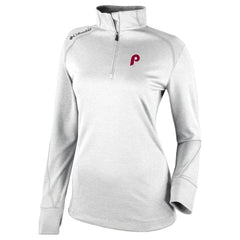 Philadelphia Phillies Columbia Women's Cooperstown Collection Shotgun 2.0 Omni-Wick Quarter-Zip Top - White Tops
