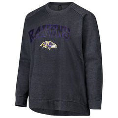 Baltimore Ravens Profile Women's Plus Size Acid Wash Raglan Sweatshirt - Charcoal Sweatshirts