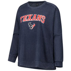 Houston Texans Profile Women's Plus Size Acid Wash Raglan Sweatshirt - Navy Sweatshirts