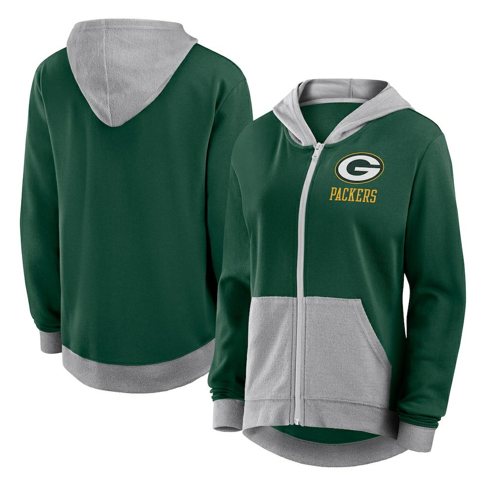 Green Bay Packers Women's Hit It Full-Zip Hoodie - Green Hoodies