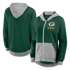 Green Bay Packers Women's Hit It Full-Zip Hoodie - Green Hoodies
