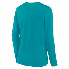Miami Dolphins Women's Long Sleeve Scoop Neck T-Shirt - Aqua T-shirts