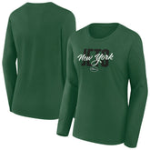 New York Jets Women's Long Sleeve Scoop Neck T-Shirt - Green T-shirts