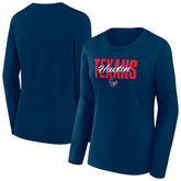 Houston Texans Women's Long Sleeve Scoop Neck T-Shirt - Navy T-shirts