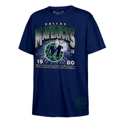 Dallas Mavericks Hardwood Classics Vintage Hoopster T-Shirt Navy - Mitchell & Ness
