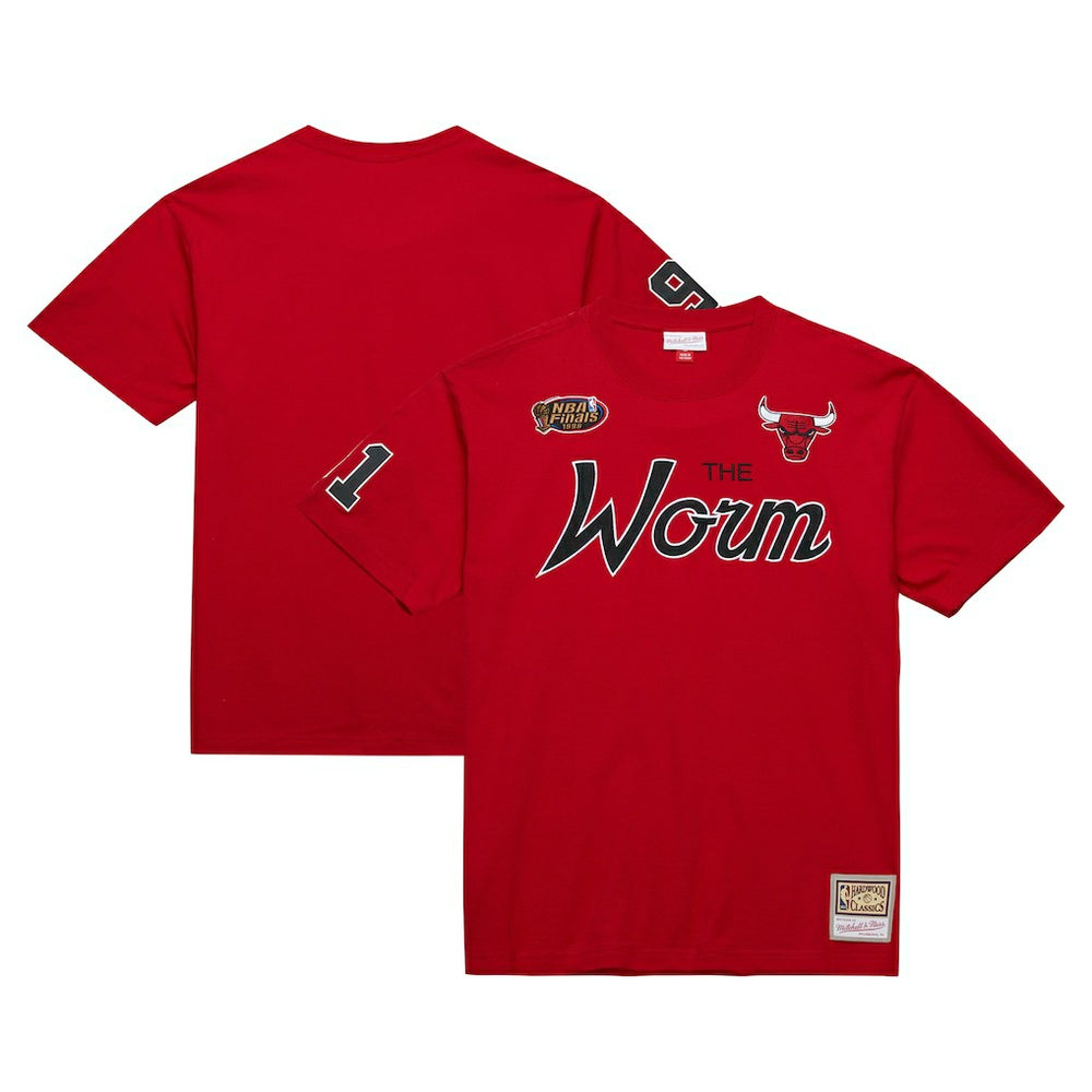Dennis Rodman Chicago Bulls Premium Nickname T-Shirt Red - Mitchell & Ness