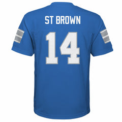 Amon-Ra St. Brown Detroit Lions Youth Replica Player Jersey - Blue Jerseys