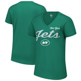 New York Jets G-III 4Her by Carl Banks Women's Post Season V-Neck T-Shirt - Green T-shirts