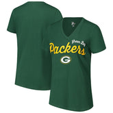 Green Bay Packers G-III 4Her by Carl Banks Women's Post Season V-Neck T-Shirt - Green T-shirts