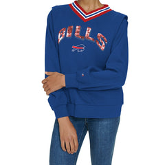 Buffalo Bills Tommy Hilfiger Women's Alice V-Neck Pullover Sweatshirt - Royal Pullover