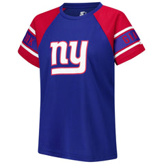New York Giants Starter Women's 1st Rounder Color Block Raglan Top - Royal Tops