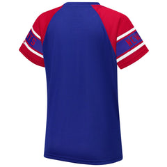 New York Giants Starter Women's 1st Rounder Color Block Raglan Top - Royal Tops