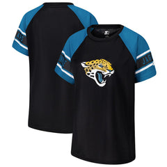 Jacksonville Jaguars Starter Women's 1st Rounder Color Block Raglan Top - Black Tops