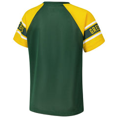 Green Bay Packers Starter Women's 1st Rounder Color Block Raglan Top - Green Tops