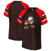 Cleveland Browns Starter Women's 1st Rounder Color Block Raglan Top - Brown Tops