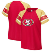San Francisco 49ers Starter Women's 1st Rounder Color Block Raglan Top - Red Tops