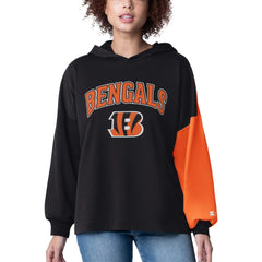 Cincinnati Bengals Starter Women's Power Move Long Sleeve Pullover Hoodie - Black Hoodies