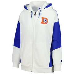 Denver Broncos Starter Women's Scrimmage Full-Zip Hoodie - White Hoodies