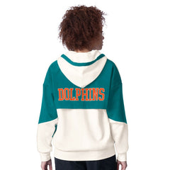 Miami Dolphins Starter Women's Scrimmage Full-Zip Hoodie - White Hoodies