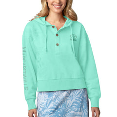 Green Bay Packers Margaritaville Women's Island Dream Solid Pullover Hoodie - Mint Hoodies