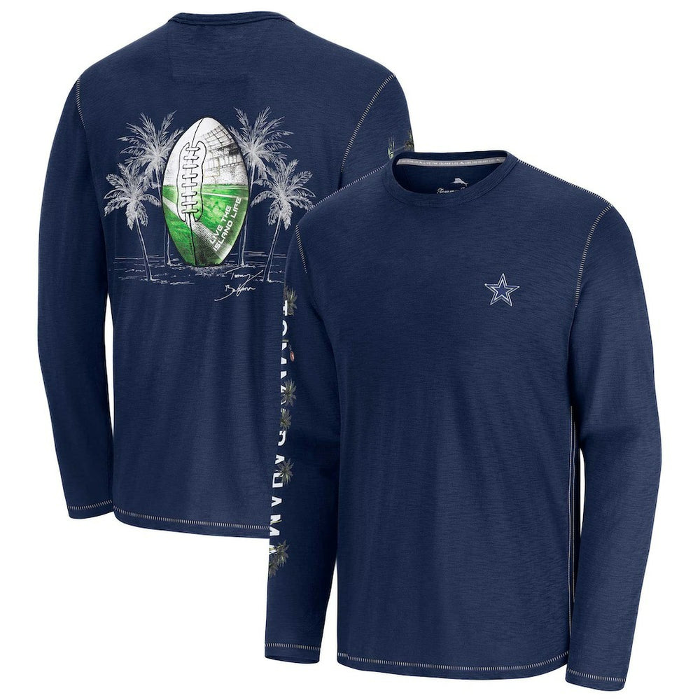 Dallas Cowboys Oasis Endzone Lux Long Sleeve T-Shirt - Blue T-shirts