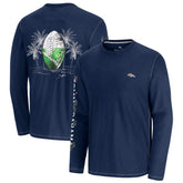 Denver Broncos Oasis Endzone Lux Long Sleeve T-Shirt - Blue T-shirts