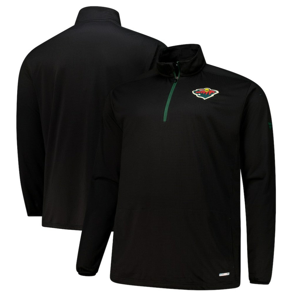 Minnesota Wild Fanatics Big & Tall Authentic Pro Quarter-Zip Top - Black | US 201673095
